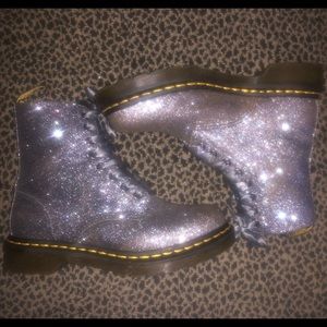 Dr. Martens Silver Glitter Boots